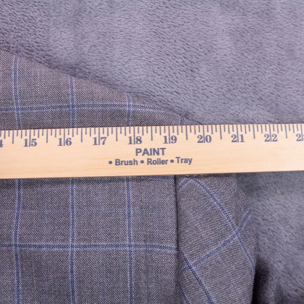 Hart Shaffner Marx Mens 44R Gray Check Windowpane‎ Sport Coat Blazer Jacket USA